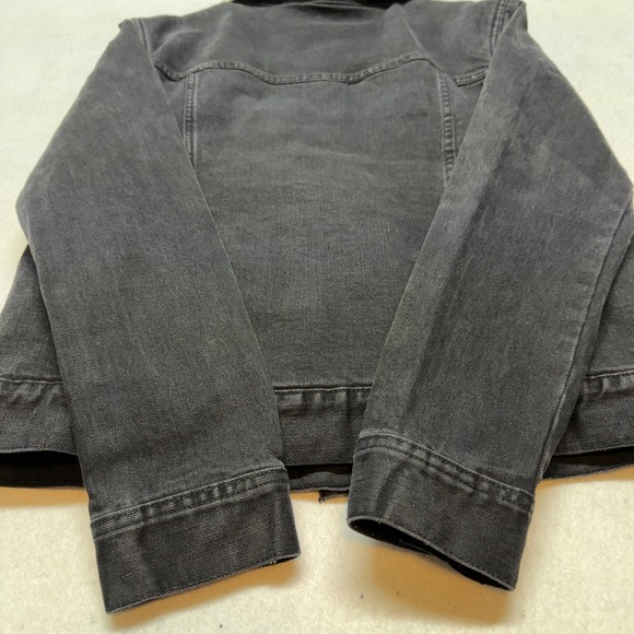 PacSun Sherpa Lined Denim Trucker Jacket Faux Shearling Black Adult Medium - Picture 12 of 13